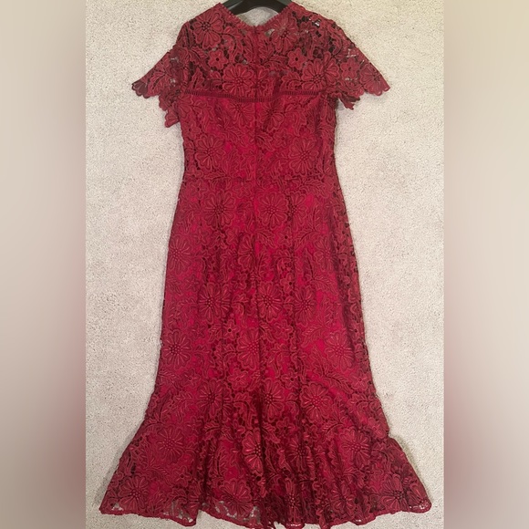 Beautiful red lace Shoshanna dress, Size 2 - Picture 2 of 4